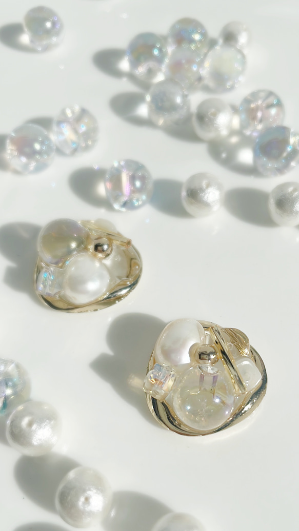 freshwater pearl×aurora beads　Metal　Piace 4枚目の画像