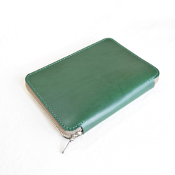 深緑のヌメ革の手帳（A6）・文庫本カバー 5枚目の画像