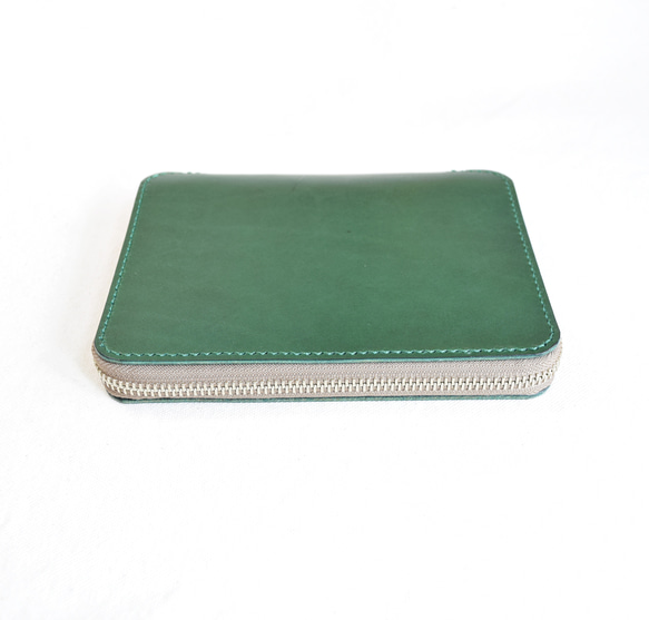 深緑のヌメ革の手帳（A6）・文庫本カバー 4枚目の画像