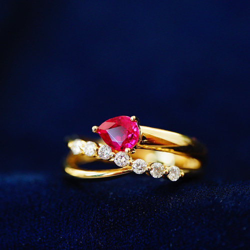 天然 ルビー ダイヤモンド リング 0.65ct k18 ¥ | angeloawards.com