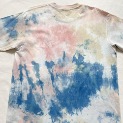 送料無料 "Coloring" 藍染+泥染　オーガニックコットンTシャツ　絞り染め 染色 4枚目の画像