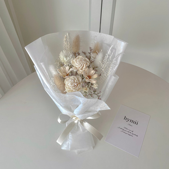 【選べる全６色ブーケ】【名入れラベル】韓国ブーケ　ミニブーケ　カラフルブーケ　ドライフラワーブーケ　推し 6枚目の画像