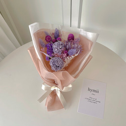 【選べる全６色ブーケ】【名入れラベル】韓国ブーケ　ミニブーケ　カラフルブーケ　ドライフラワーブーケ　推し 9枚目の画像