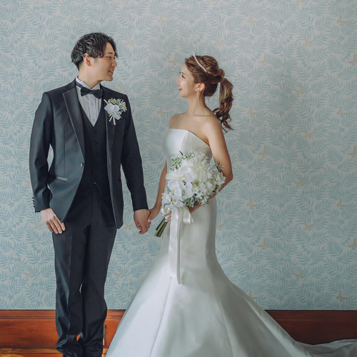 受注制作】ウェディングブーケ 韓国ブーケ ホワイトブーケ 胡蝶蘭