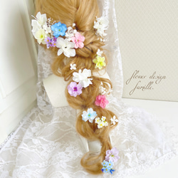 カラフル レインボー あじさい プリンセスの髪飾り ✧ ヘッドドレス