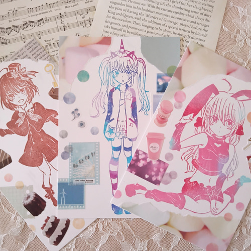 ぴょんぴょん♡ガーリーキュートなバニーの女の子の消しゴムはんこ