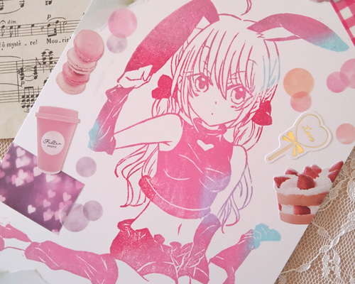 ぴょんぴょん♡ガーリーキュートなバニーの女の子の消しゴムはんこ