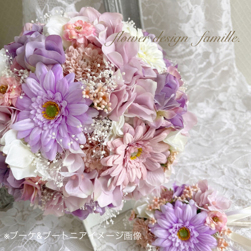 カラフルガーベラの編みおろしヘア用ヘッドドレス♡ラプンツェルヘア/結婚式 003.カラフルガーベラの編みおろしヘア用ヘッドドレス