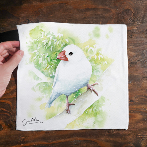 ハンドタオル｜水彩画白文鳥 その他インテリア雑貨 平田幸大 通販