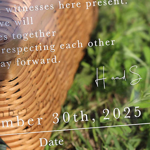 【特集掲載！】結婚証明書　シンプル　アクリル結婚証明書　人前式（ 教会式やお名前入りに変更可 ) 4枚目の画像