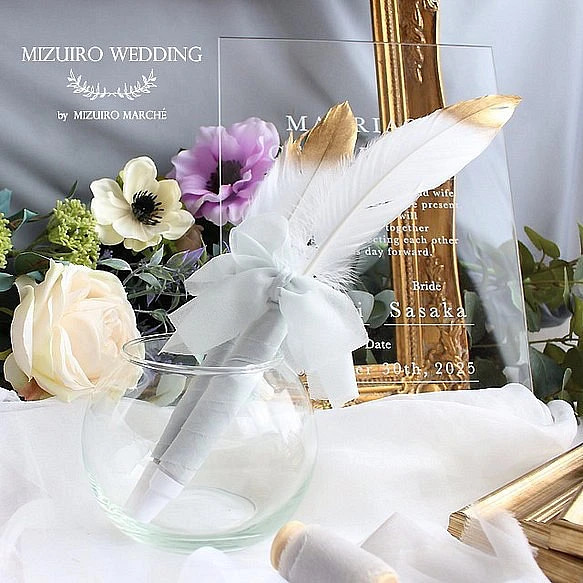 【特集掲載！】結婚証明書　シンプル　アクリル結婚証明書　人前式（ 教会式やお名前入りに変更可 ) 8枚目の画像