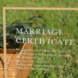 【特集掲載！】結婚証明書　シンプル　アクリル結婚証明書　人前式（ 教会式やお名前入りに変更可 ) 3枚目の画像