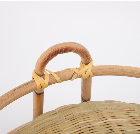 【手編み竹器】手作り竹編み猫用ラウンドベッド 6枚目の画像