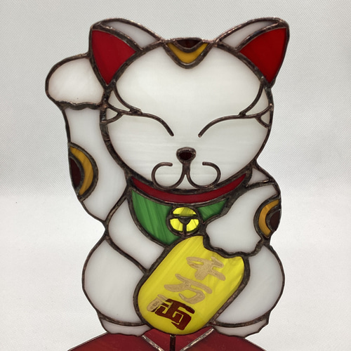 ステンドグラス！！招き猫のオブジェ♪ 立体・オブジェ Atelier