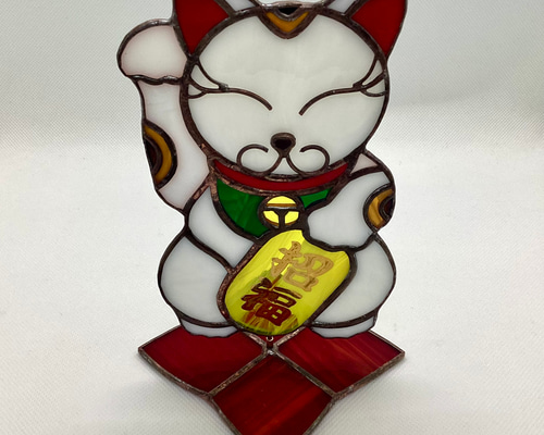 ステンドグラス！！招き猫のオブジェ♪ 立体・オブジェ Atelier