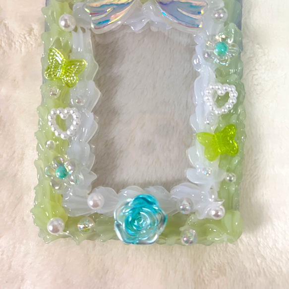 ホイップデコ 硬貨カードケース トレカケース ライトグリーン×ホワイト B8サイズ 4枚目の画像