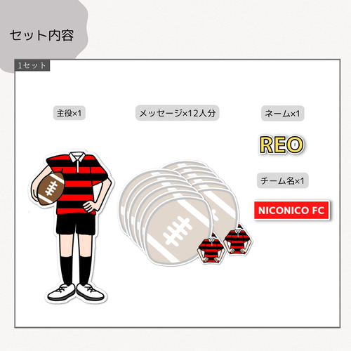 寄せ書き 色紙 メッセージシール ラグビー メッセージカード niconico
