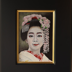 小夜更けて 』※京都舞妓さん。手描き1点物。（アクリル防カビ保護