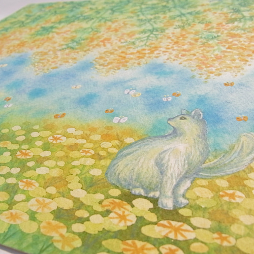 水彩画/原画】ミモザと猫 タペストリー・壁掛け てじまともこ 通販