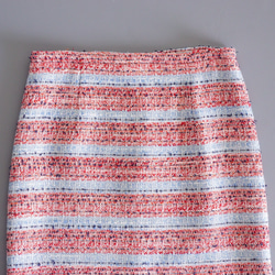 ファンシーツイードタイトスカート（レッド系）36, 38 9枚目の画像