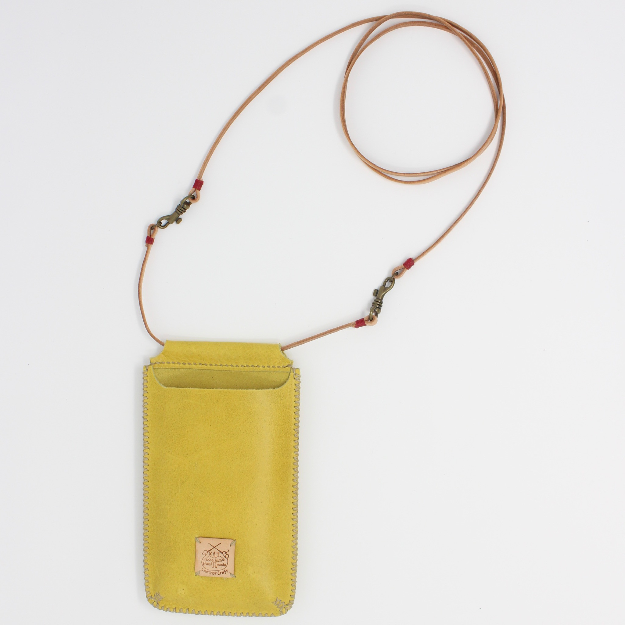 『本革』2WAY スマホポシェット(イエロー)