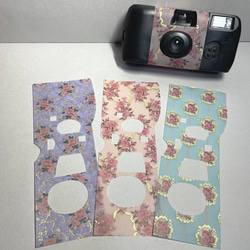 【1枚追加 200円】写ルンですカバー　3枚　箔押し花柄 1枚目の画像