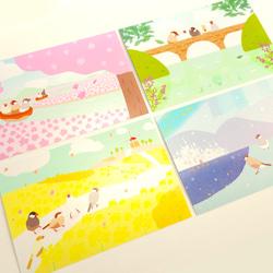 文鳥さんと景色のポストカード 2枚目の画像