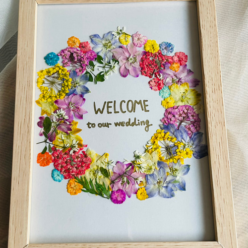 アーティシャルフラワーウェルカムボード ウォールアート アーティシャルフラワーウェルカムボード ウォールアート