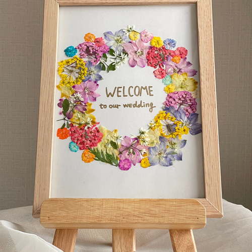 ●日本正規品● 押し花アートで華やか❀.(*´◡`*)❀.ウェルカムボード ウェルカムボード