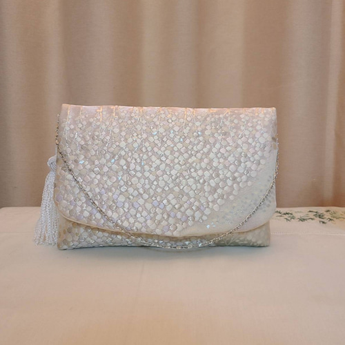 Creema限定♡母の日】桜色シルク着物帯の2waysクラッチバッグ クラッチ  