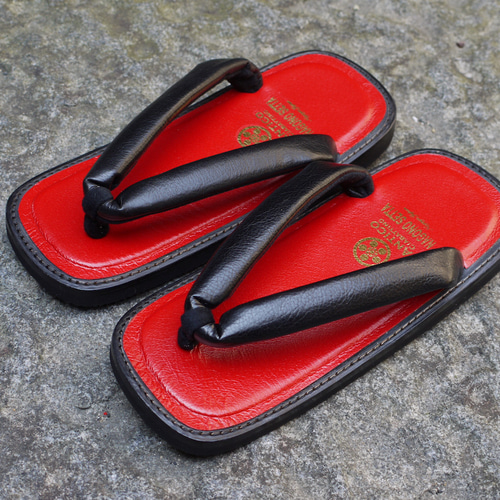 靴職人の本革雪駄風サンダル「那古野雪駄」（革鼻緒：LE#001-A