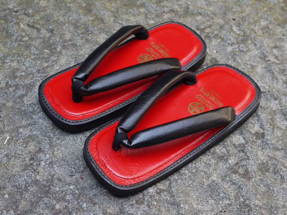 靴職人の本革雪駄風サンダル「那古野雪駄」（革鼻緒：LE#001-A