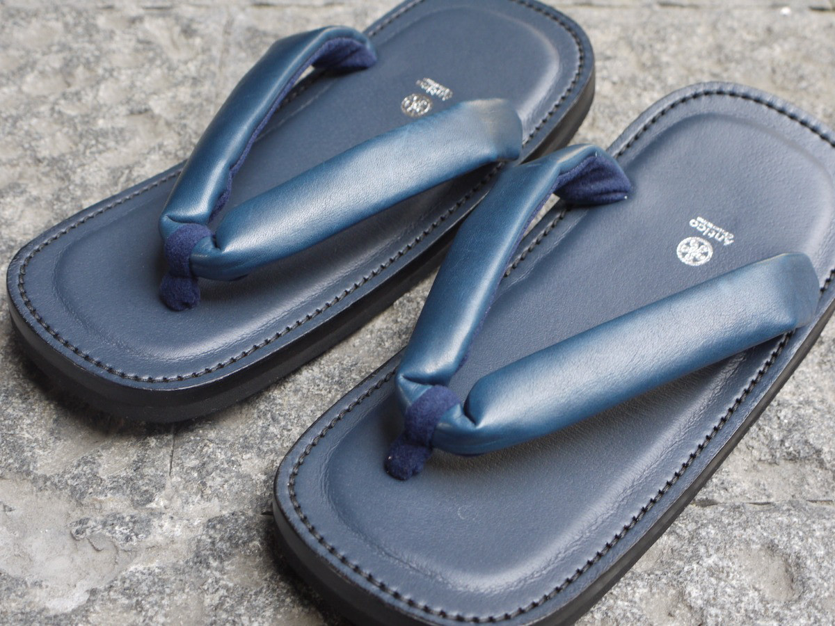 靴職人の本革雪駄風サンダル「那古野雪駄」（革鼻緒：LE#006) 18,046円