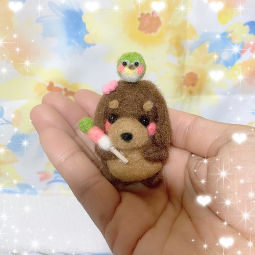 羊毛フェルト 花の子るんるん様のオーダー セルフ花見」 回してみました。 #羊毛フェルト #ニードルフェルト #桜