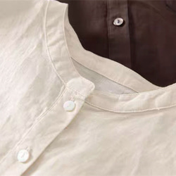 春、夏、シャツ、コットンリネンシャツ、綿麻シャツ、七分袖、受注生産 2枚目の画像