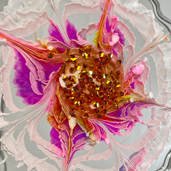 カラフル花柄レジンコースターアクセサリープレート皿2枚セット 7枚目の画像