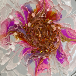 カラフル花柄レジンコースターアクセサリープレート皿2枚セット 4枚目の画像