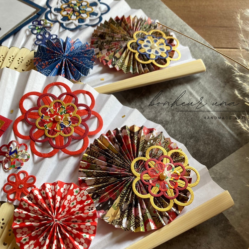 bonheur＊unaオリジナル》【＊】扇子プロップス＆ガーランド｜前