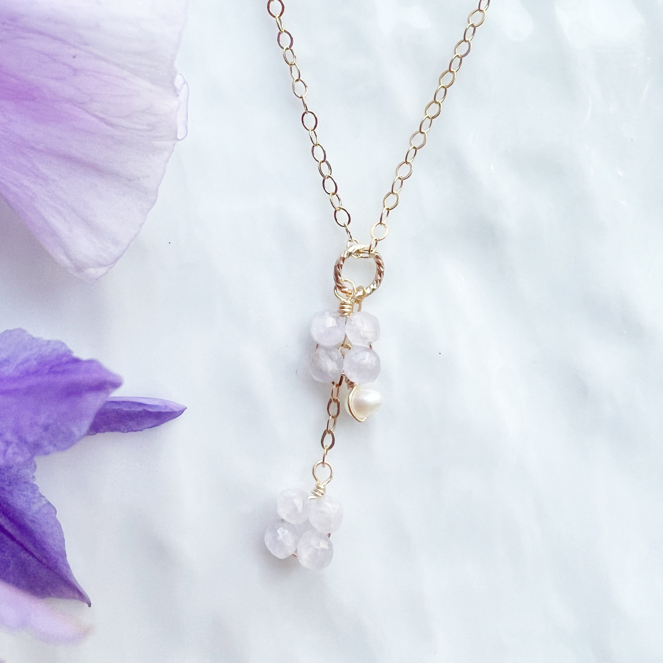 カランコエ 14KGF ラベンダーアメジスト ネックレス