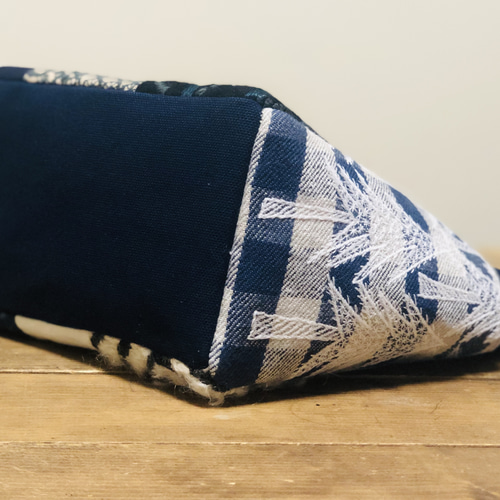 ミナペルホネン　パッチワーク×ボヌール　トートバッグ　ハンドメイド ミナペルホネンhandmade パッチワーク収納いっぱいトートバッグ