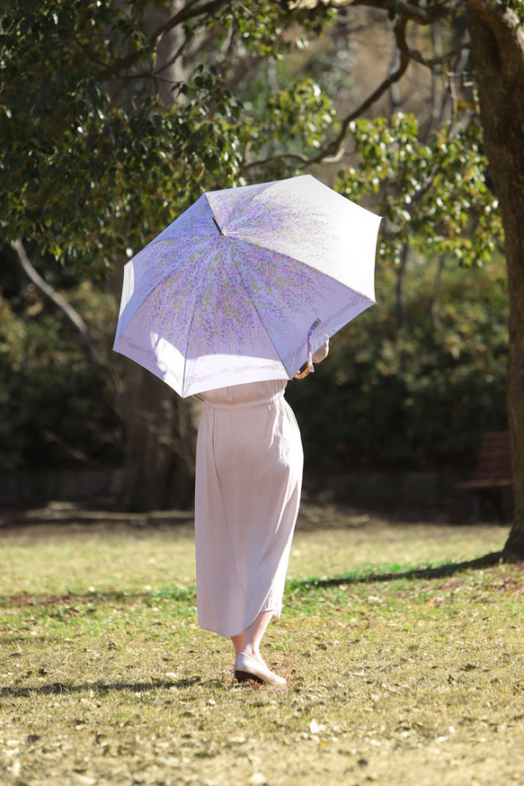 【花咲く傘】藤の花【晴雨兼用】【Hanayukiオリジナルアート】撥水 5枚目の画像