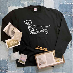 送料無料 (一部地域を除く) ダックスフンド ダックス 犬好き お揃い ロゴ イラスト アート 2枚目の画像