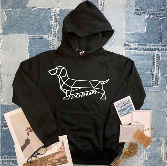 送料無料 (一部地域を除く) ダックスフンド ダックス 犬好き お揃い ロゴ イラスト アート 2枚目の画像