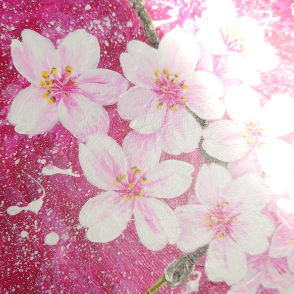 「桜」六角形キャンバスSML三枚セット(ピンク) 8枚目の画像