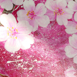 「桜」六角形キャンバスSML三枚セット(ピンク) 10枚目の画像