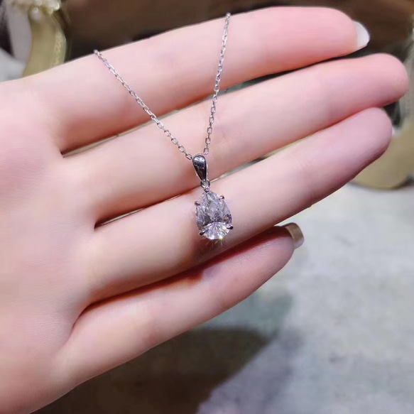 【newデザイン】2カラット　ペアシェイプ  ダイヤ　ネックレス　K18WG newデザイン】2カラットペアシェイプ ダイヤネックレスK18WG
