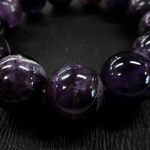 【宝石鑑別書付き】アメジスト　16ミリ玉　ブレスレットウルグアイ産　手首18cm 天然石 アメジスト16mm玉ブレスレット 内周：約18cm 230908410