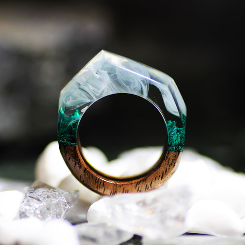 完売 Sale【限定作品】Nature Ring ウッドレジンリング 16号 指輪 