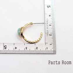 [2 件] 樹脂點圓形圈形耳環 [銀色 x 藍綠色] [鈦柱/無扣] -mt-3924 第6張的照片