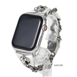 Apple Watch アップルウォッチ シルバー メンズ ブレスレット 特注品 1枚目の画像